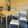 IKEA white dining table and chairs Image 3
