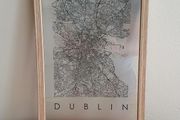 Dublin Map Print - Framed - Minimalist Style