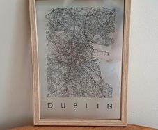 Dublin Map Print - Framed - Minimalist Style