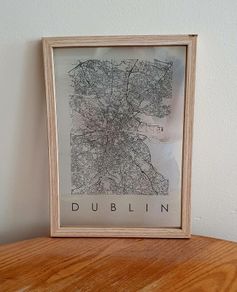Dublin Map Print - Framed - Minimalist Style