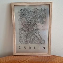 Dublin Map Print - Framed - Minimalist Style
