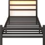 3ft Single Bed Frame with Headboard & LED Lights Image 9