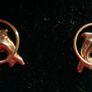 Vintage 9K Yellow Gold 375 Dolphin Pierced Earrings 0.5 grams Image 3