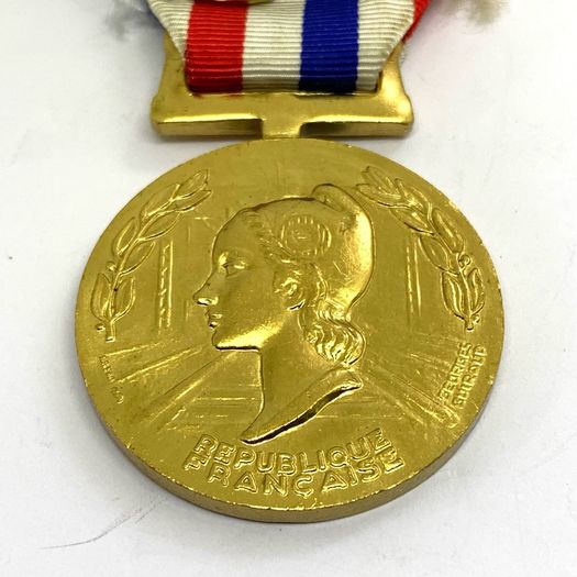 Vintage Gilded Bronze French Railway Honor Medal