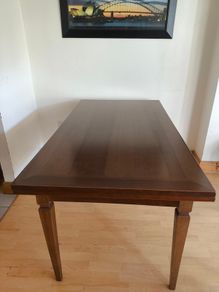 Dark wood dining table
