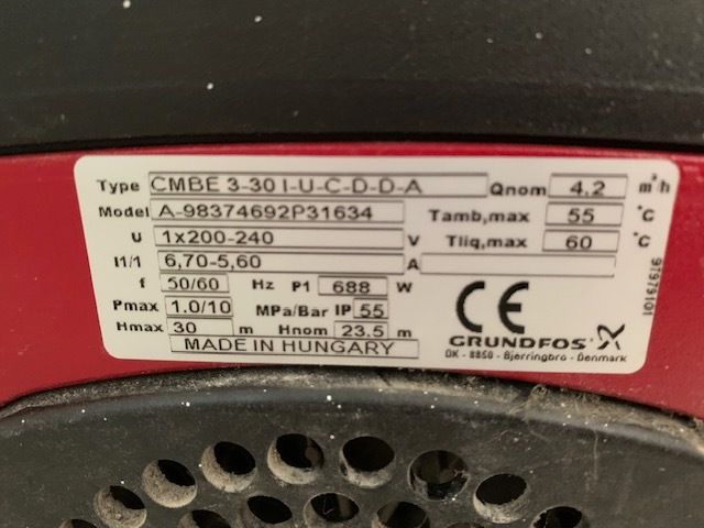 Grundfos Water Pressure Pump for Spares