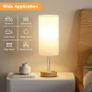 Bedside Lamps, Table Lamp for Living Room Bedroom, Touch Lamps Bedside with USB A+C Charging Ports, Dimmable Small Lamp with Fabric Shade for Kids Room, Study, Dorm, Office(Bulb Included) Image 3