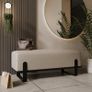Aria Contemporary Velvet Bench  Luxurious Seating with a Glamorous Gold Base Image 5