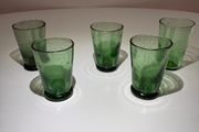Vintage 1960s Green Controlled Bubble - Shot Glasses (Set of 5)