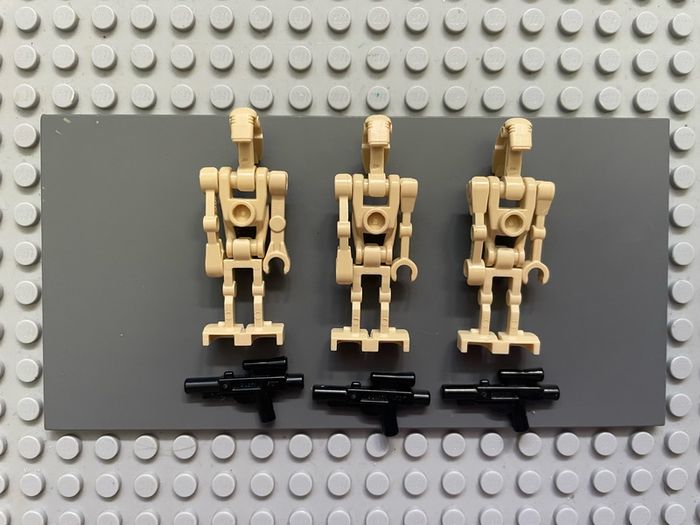 lego Star Wars sw0001c Battle Droid BUNDLE minifigures Tan, Angled Arm and Straight Arm