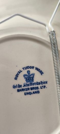 Vintage Barker Bros Royal Tudor Ware Olde Staffordshire Blue Floral Design  Hanging Plate