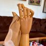 Antique Articulated Wooden Hand Arm Decorative from the Dents Glove Factory Worcester England Image 5