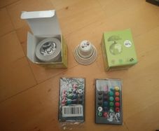 3 x colour changing bulbs GU10 with 3 remotes