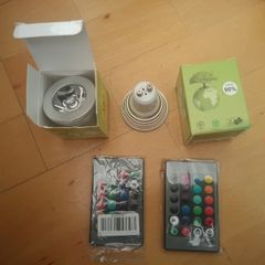 3 x colour changing bulbs GU10 with 3 remotes