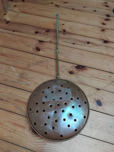 Vintage brass and copper chestnut roaster