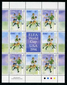 1994 Ireland FIFA Football World Cup  Soccer/ Football USA '94 Commemorative Stamp Sheetlet Mint Never Hinged (MNH)