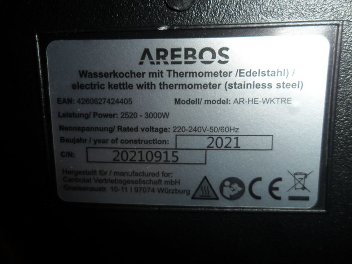 AREBOS AR-HE-WK 3000W Retro Electric Kettle