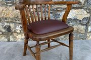 Edwardian Oak Captains Chair.
