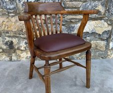 Edwardian Oak Captains Chair.