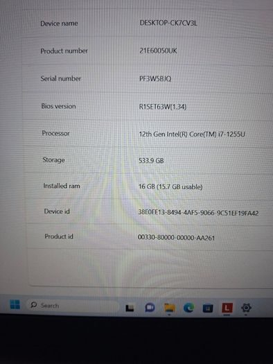 Lenovo ThinkPad E15 Gen 4 Laptop 21E60050UK