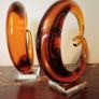 Pair of Mid - Century Murano Amber Glass Love Knot Sculpture. Image 7