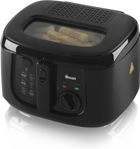 2.5 Litre Deep Fat Fryer with Viewing Window, Adjustable temperature controls, Easy Clean, 1800 W, Black