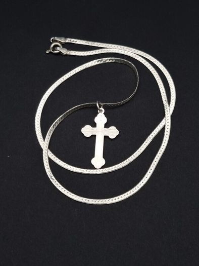 Sterling Silver Cross On 925 Italian Chain