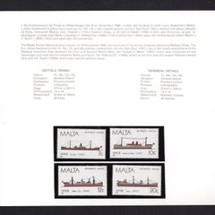1986 Malta Maltase Ships Commemorative Stamps Presentation Pack