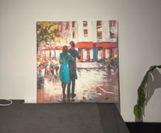Large wall art - a couple on a walk