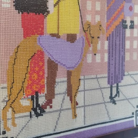 Vintage 1920s Art Deco Scene Needlepoint
