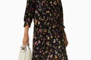 Dress Selected Femme Black Fjyn Floral Print Mini Dress Size 36