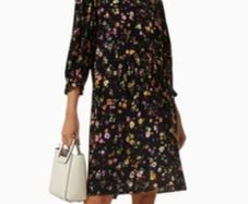 Dress Selected Femme Black Fjyn Floral Print Mini Dress Size 36