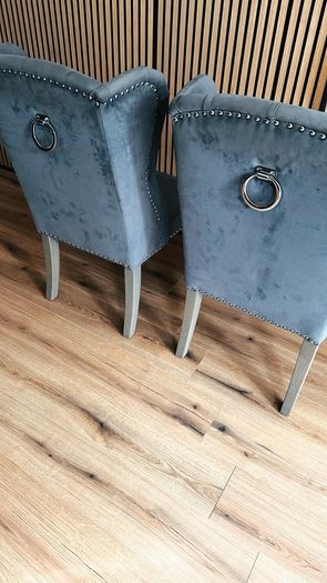 Grey wing back chairs