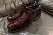 Riker Ankle Shoe Boots Patent Deep Burgundy Women's UK 7.5