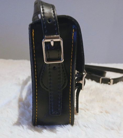 Dr. Martens Black Leather 7" Crossbody Satchel Bag