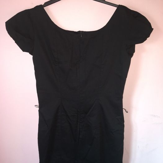 Size 14 Oasis Black fitted dress with loops for belt