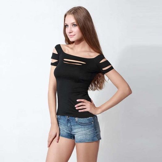 Vogue sexy Bust hole Top