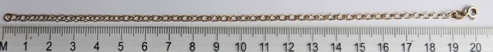 Vintage Solid 9ct Yellow Gold 375 Fancy Link Bracelet. Length 8" - 1,2g