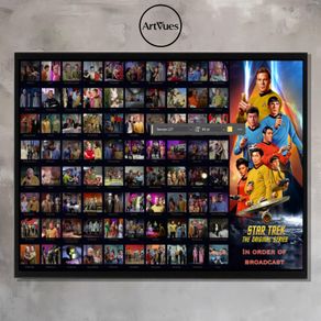 Wall Art  Star Trek TOS broadcast history  archive. Every episode. A1 Gloss.