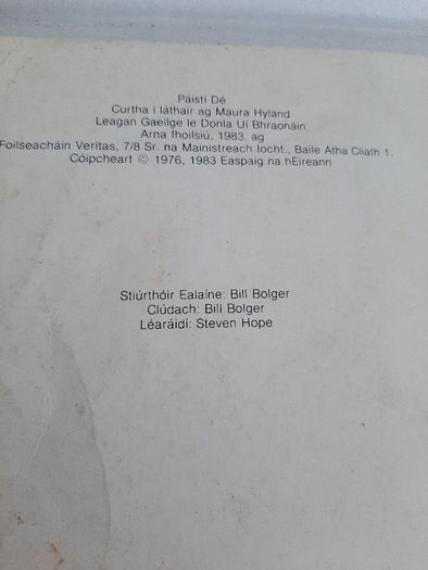vintage Gaeilge school book also available in English