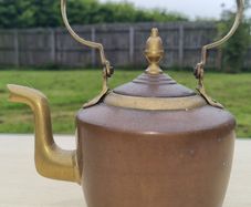 Antique copper and brass kettle