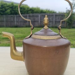 Antique copper and brass kettle