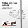 Shower Corner Caddy Tension Pole, 56" to 114" High, Multi-Functional Shower Tension Pole with Strong Load-Bearing Tray Image 5