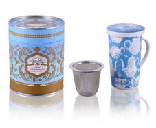 Large Porcelain Tea Cup 350ml with Infuser and Lid