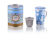 Large Porcelain Tea Cup 350ml with Infuser and Lid
