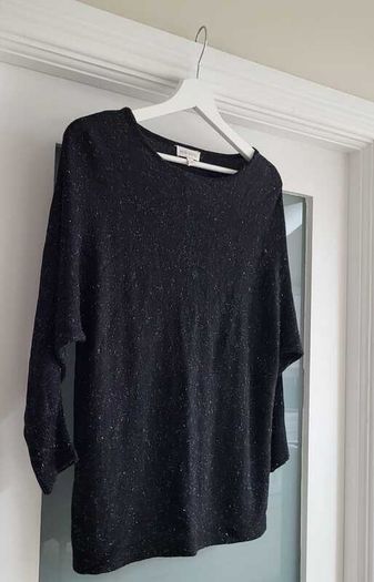 MONSOON Black Silver Metallic Long Sleeve Sz S (Fit 8-10UK)