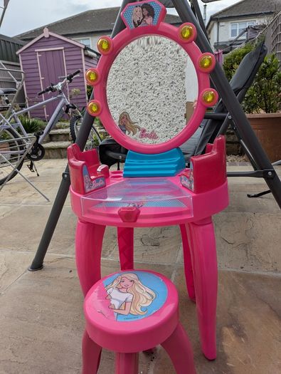 Barbie dressing table and stool. A