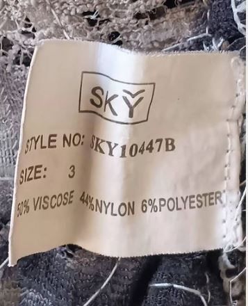 SKY Designs Lace, Ribbon and Sequins Black Top