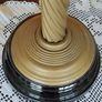 Antique Duplex kerosene lamp hand painted glass Image 9