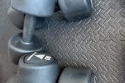 10kg and 9kg pairs of dumbbells weights